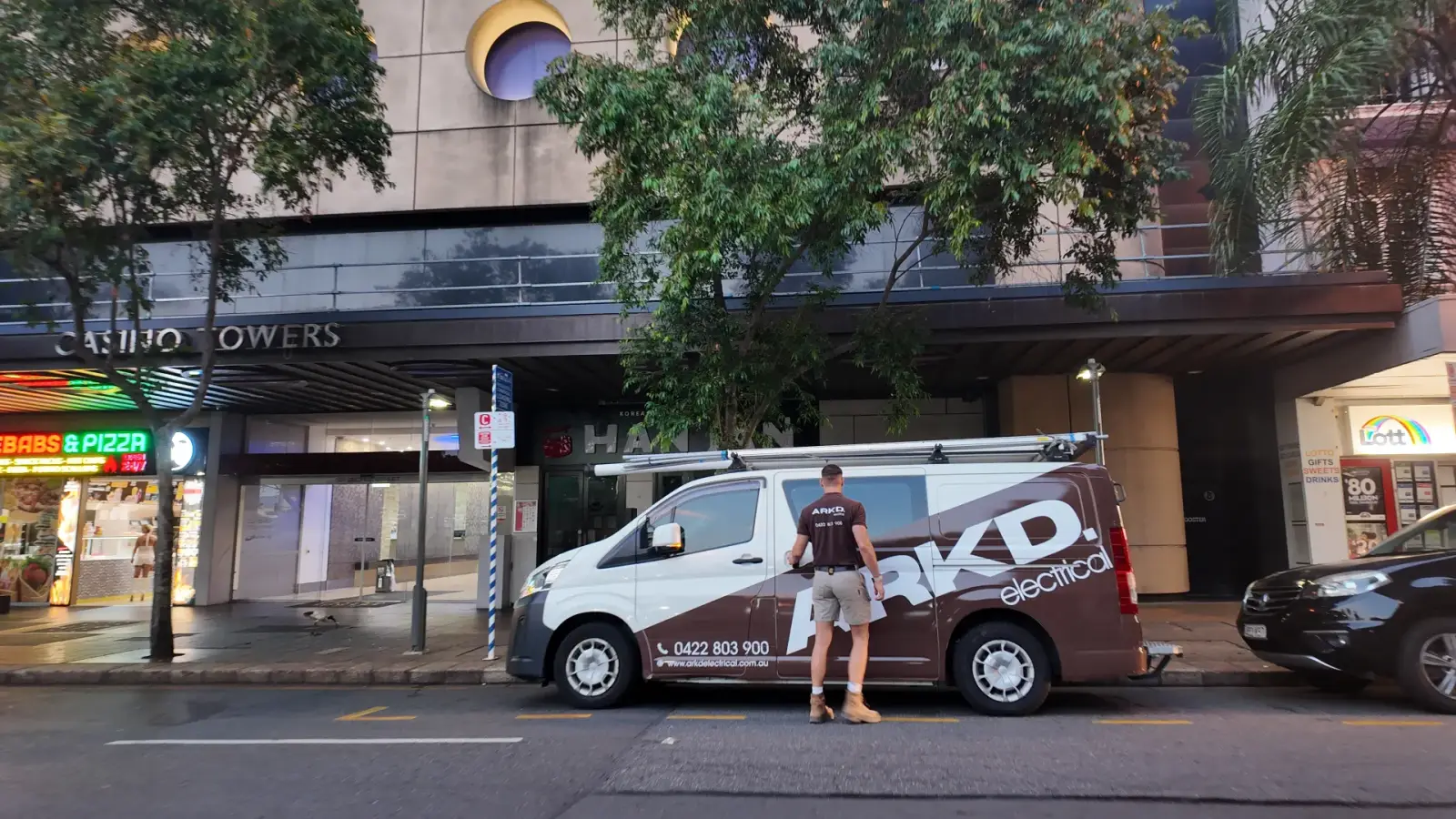 ARKD Electrical van on site in Brisbane
